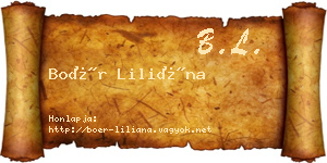 Boér Liliána névjegykártya